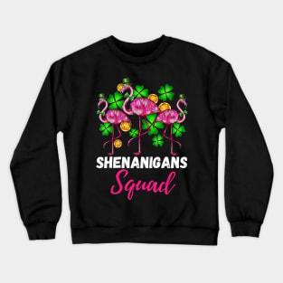 Shenanigan Squad Irish Flamingo St Patrick's Day Crewneck Sweatshirt